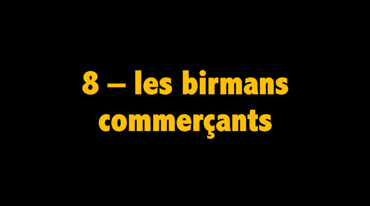 08 Les birmans commerçants