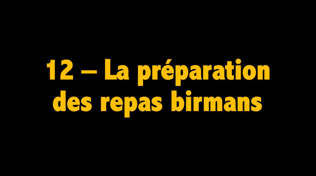 12 La préparation des repas