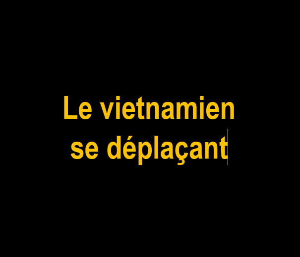 E Le vietnamien se déplaçant